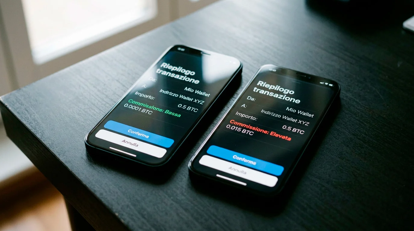 Confronto visivo delle fee USDT su rete TRC20 e ERC20 con grafici di andamento